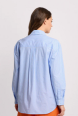 Kocca Blouse Geronide LM Borstzakken Streep Blauw Wit