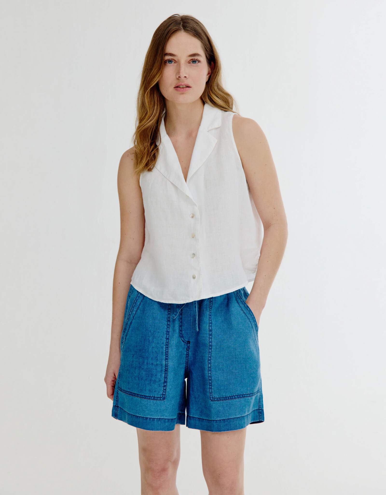 Josephine &CO Bliss Gilet/Blouse Linnen White