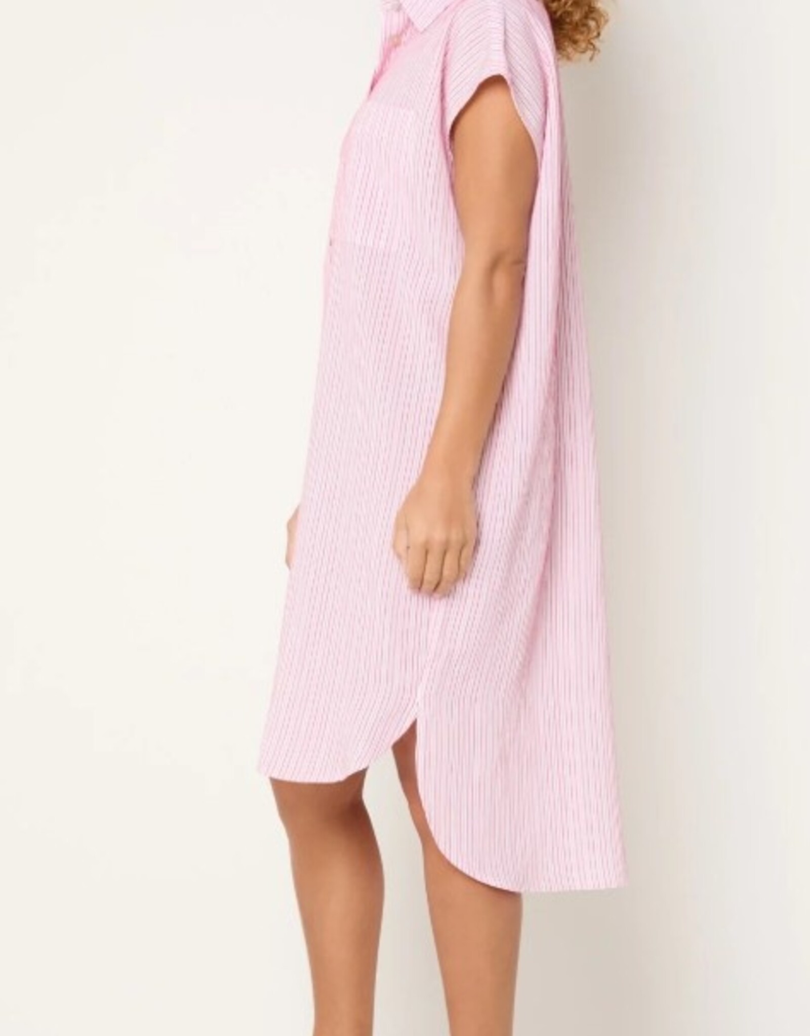 Josephine &CO Bree Doorknoop Jurk Kapmouw Gestreept Roze