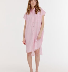 Josephine &CO Bree Doorknoop Jurk Kapmouw Gestreept Roze