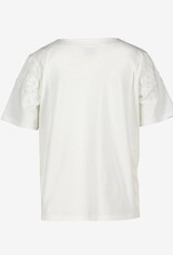 Leo&Ugo T Shirt Applicatie Bloem Wit