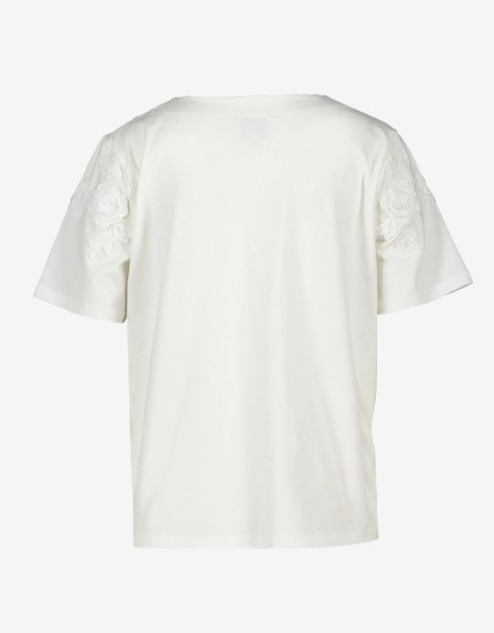Leo&Ugo T Shirt Applicatie Bloem Wit