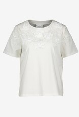 Leo&Ugo T Shirt Applicatie Bloem Wit