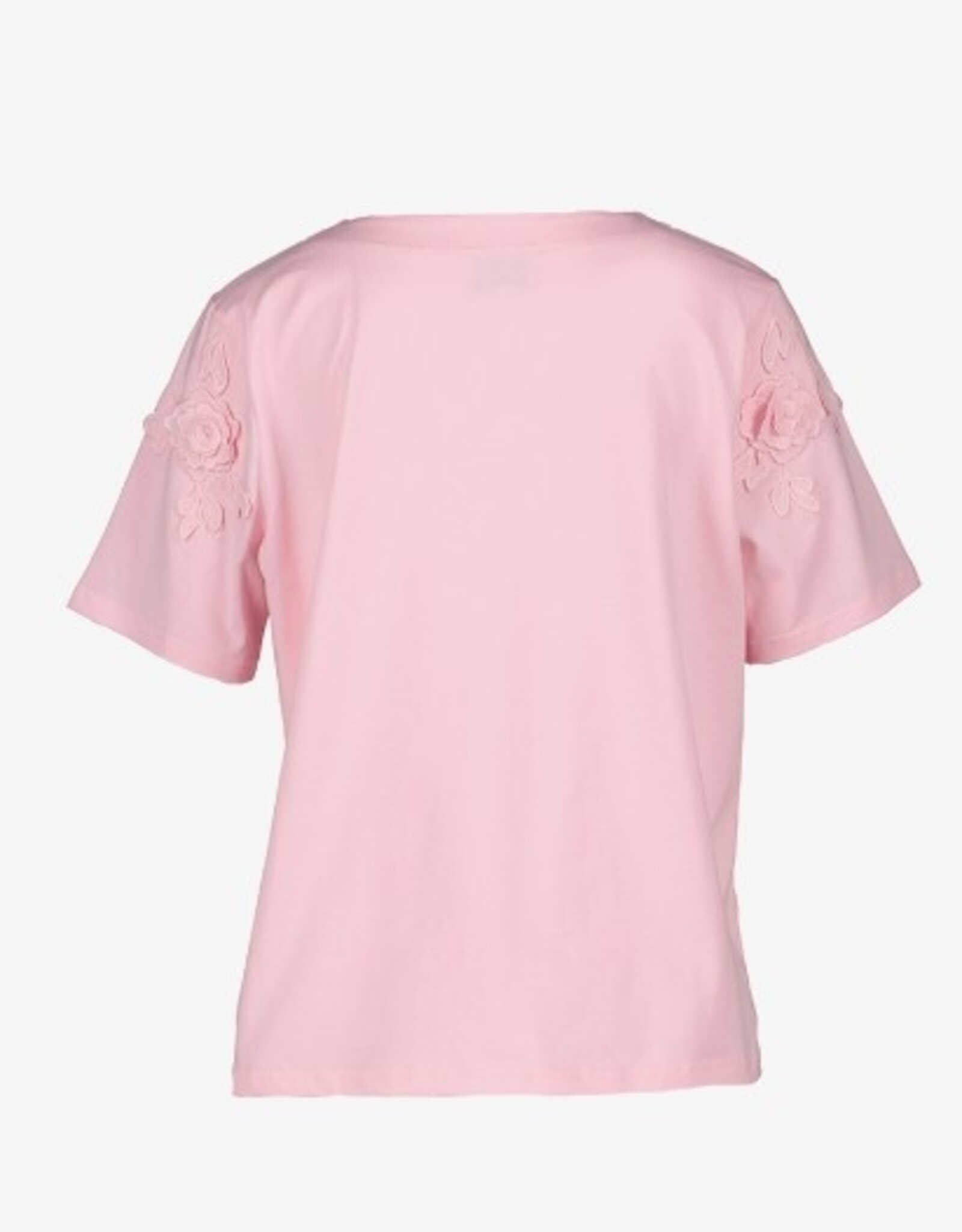 Leo&Ugo T Shirt Applicatie Bloem Pink