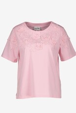 Leo&Ugo T Shirt Applicatie Bloem Pink
