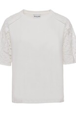 Leo&Ugo T-Shirt Ronde Hals White Broderie Schouder