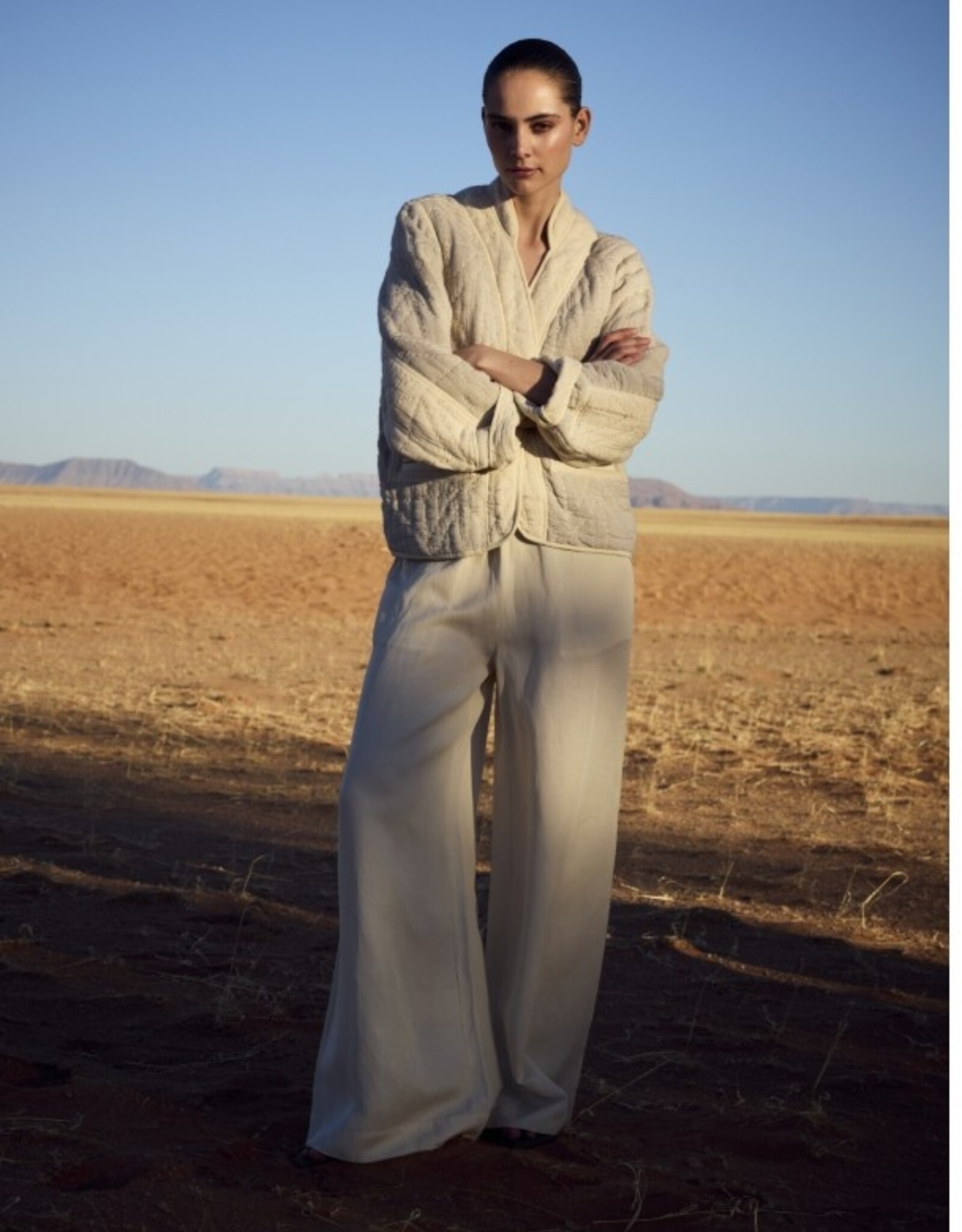 JcSophie Pantalon Leaf Wijde Palazzo Light Sand