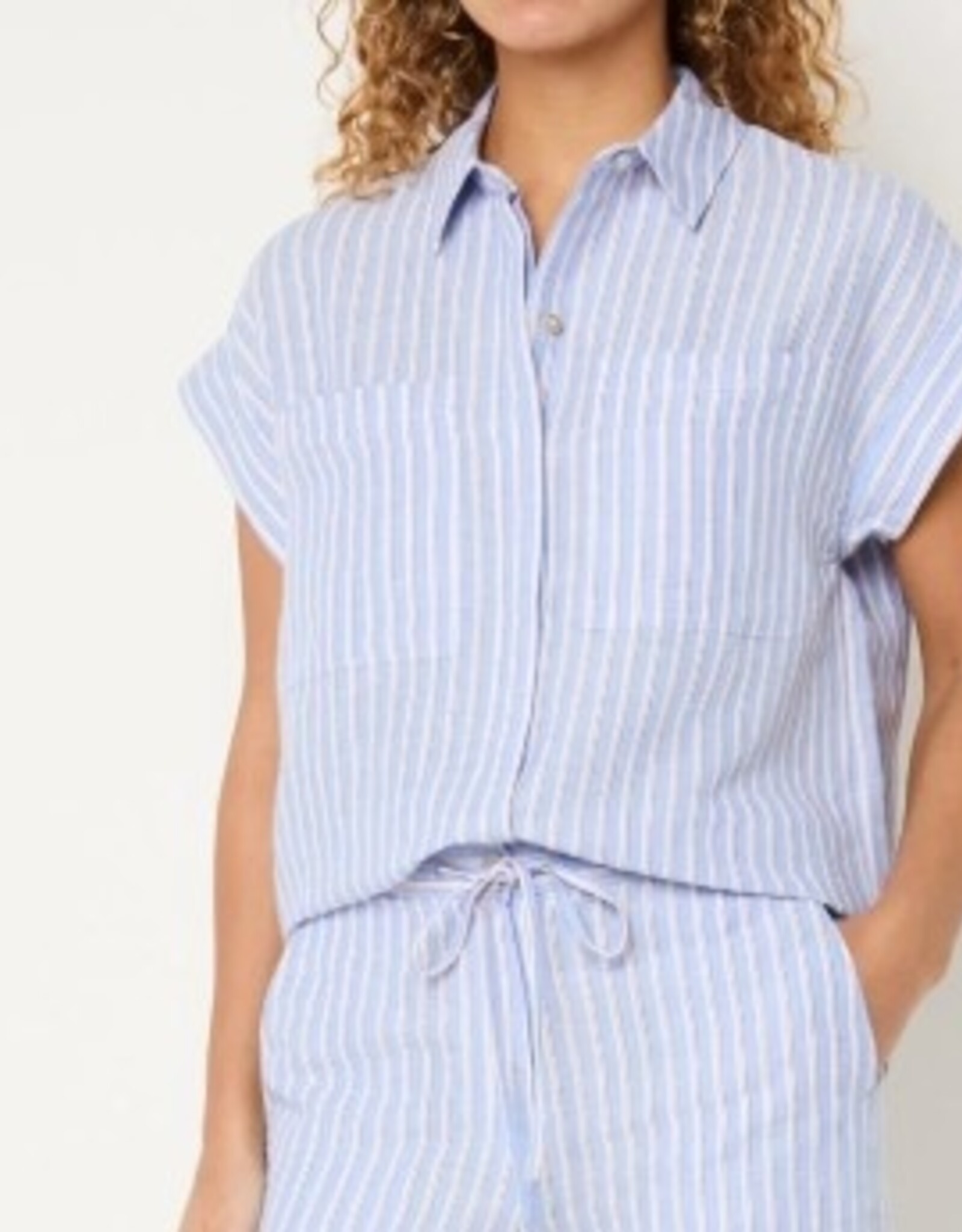 Josephine &CO Barndon Blouse  Kapmouw Gestreept Blauw