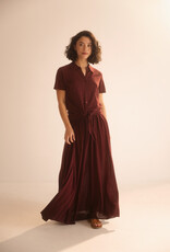 Emotions Linnen Polo Blouse Merlot