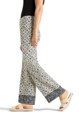Cambio Pantalon Allison Print Creme Dark Blue