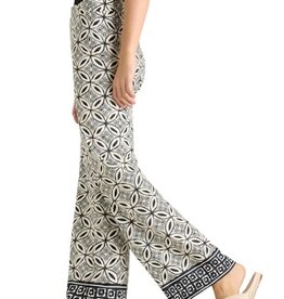 Cambio Pantalon Allison Print Creme Dark Blue