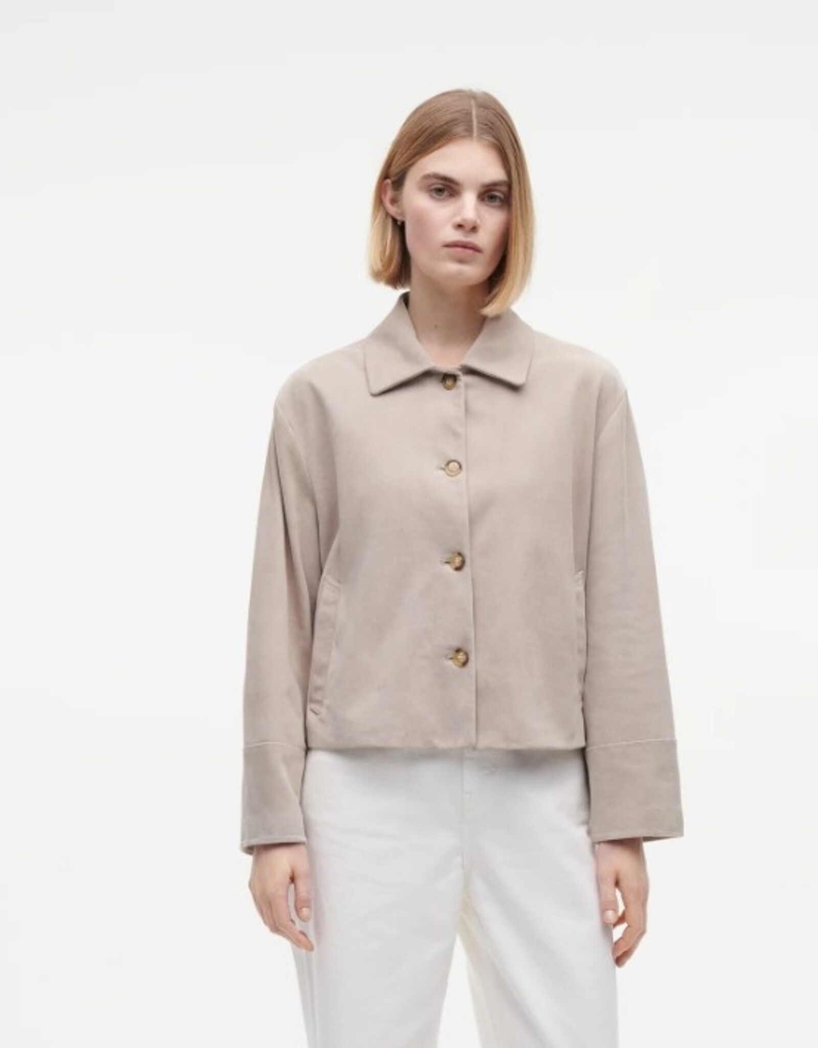 Studio AR Blazer Elaine Goat Suede Smoke Grey