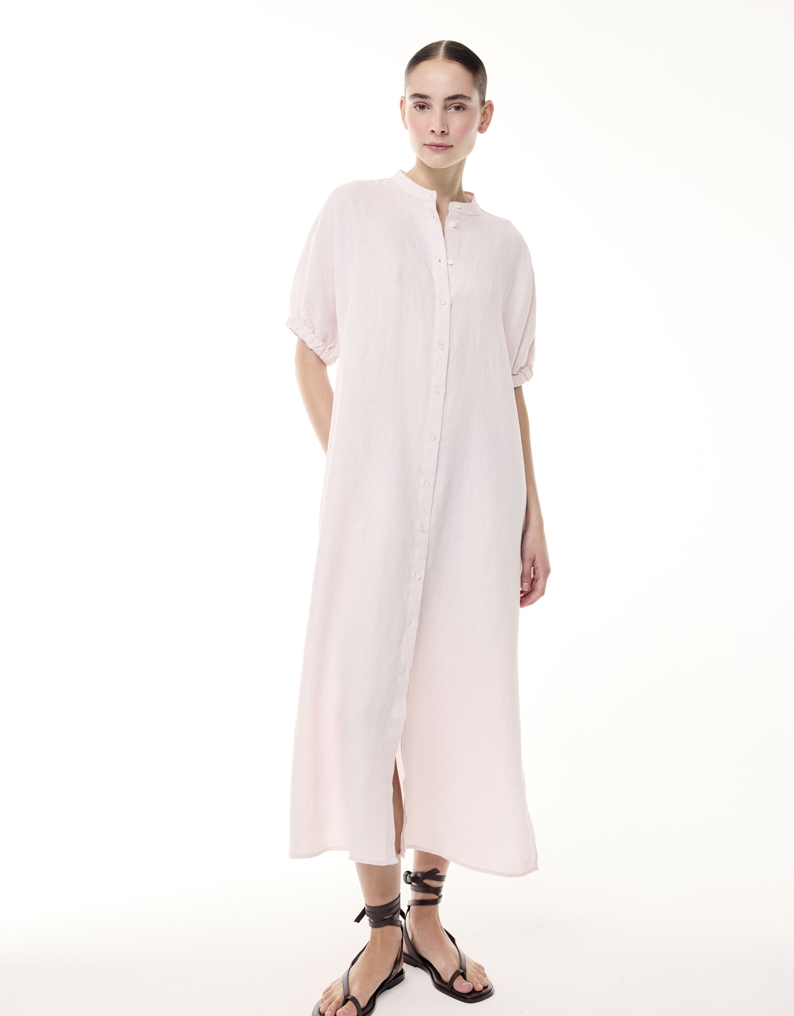 JcSophie Jurk Mila Lang Linnen Pale Pink