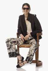 JapanTKY Pataky Dessin Pantalon Zwart/Wit Bloem Print