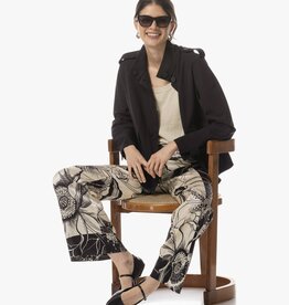 JapanTKY Pataky Dessin Pantalon Zwart/Wit Bloem Print