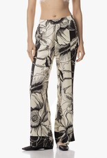 JapanTKY Pataky Dessin Pantalon Zwart/Wit Bloem Print