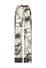 JapanTKY Pataky Dessin Pantalon Zwart/Wit Bloem Print