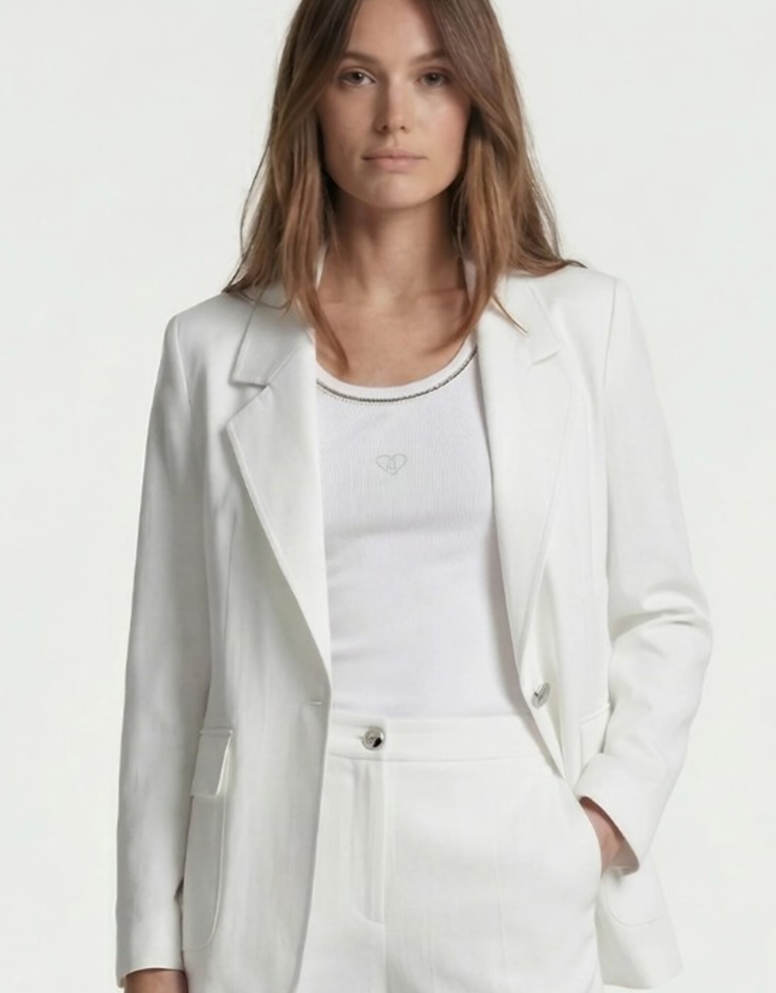 Marc Aurel Blazer Tencel Twill Wit