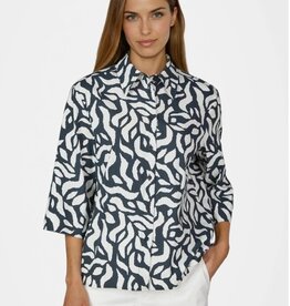 Marc Aurel Blouse 3/4/Mouw Zwart/Wit