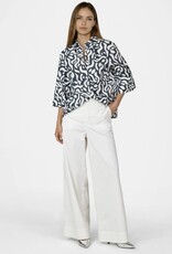 Marc Aurel Blouse 3/4/Mouw Zwart/Wit