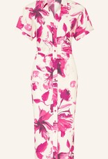 Marc Aurel Jurk Korte Mouw Bloemprint Wit/Pink