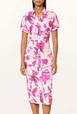 Marc Aurel Jurk Korte Mouw Bloemprint Wit/Pink