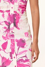 Marc Aurel Jurk Korte Mouw Bloemprint Wit/Pink