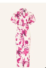 Marc Aurel Jurk Korte Mouw Bloemprint Wit/Pink