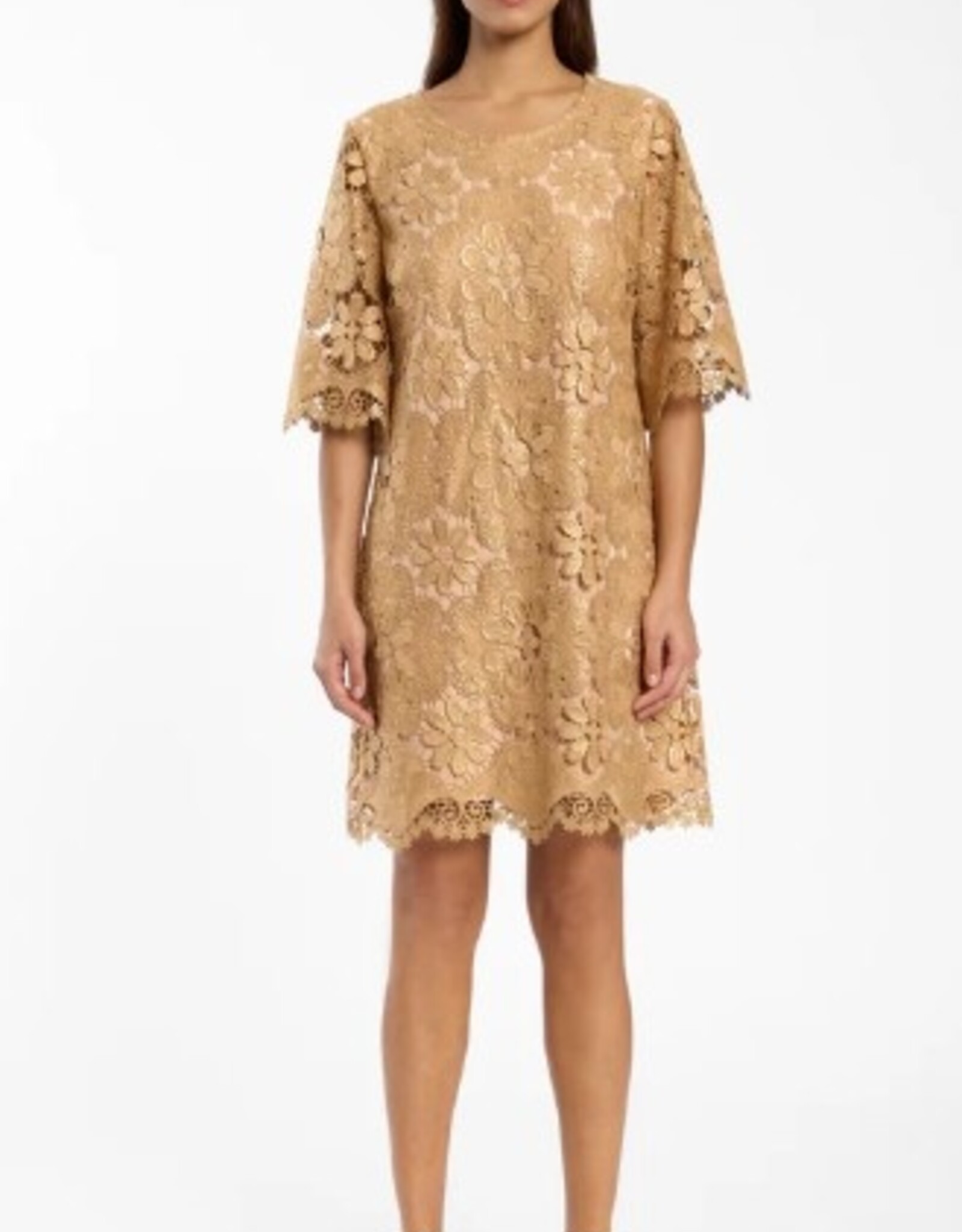 Ana Alcazar Jurk Kant Gold