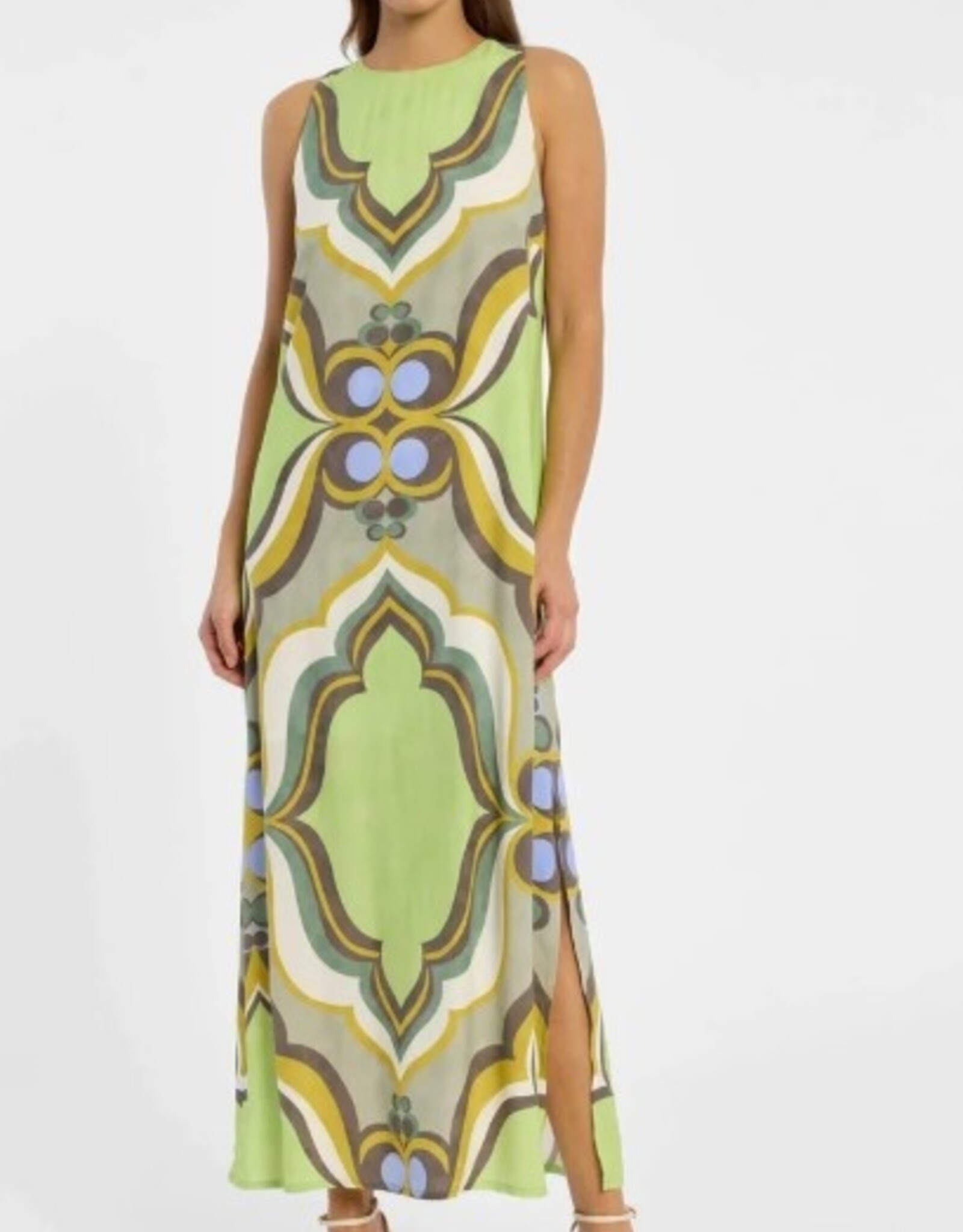 Ana Alcazar Jurk Retro Print Groen