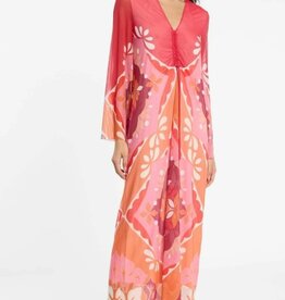 Ana Alcazar Jurk Print Rood Kaftan Model