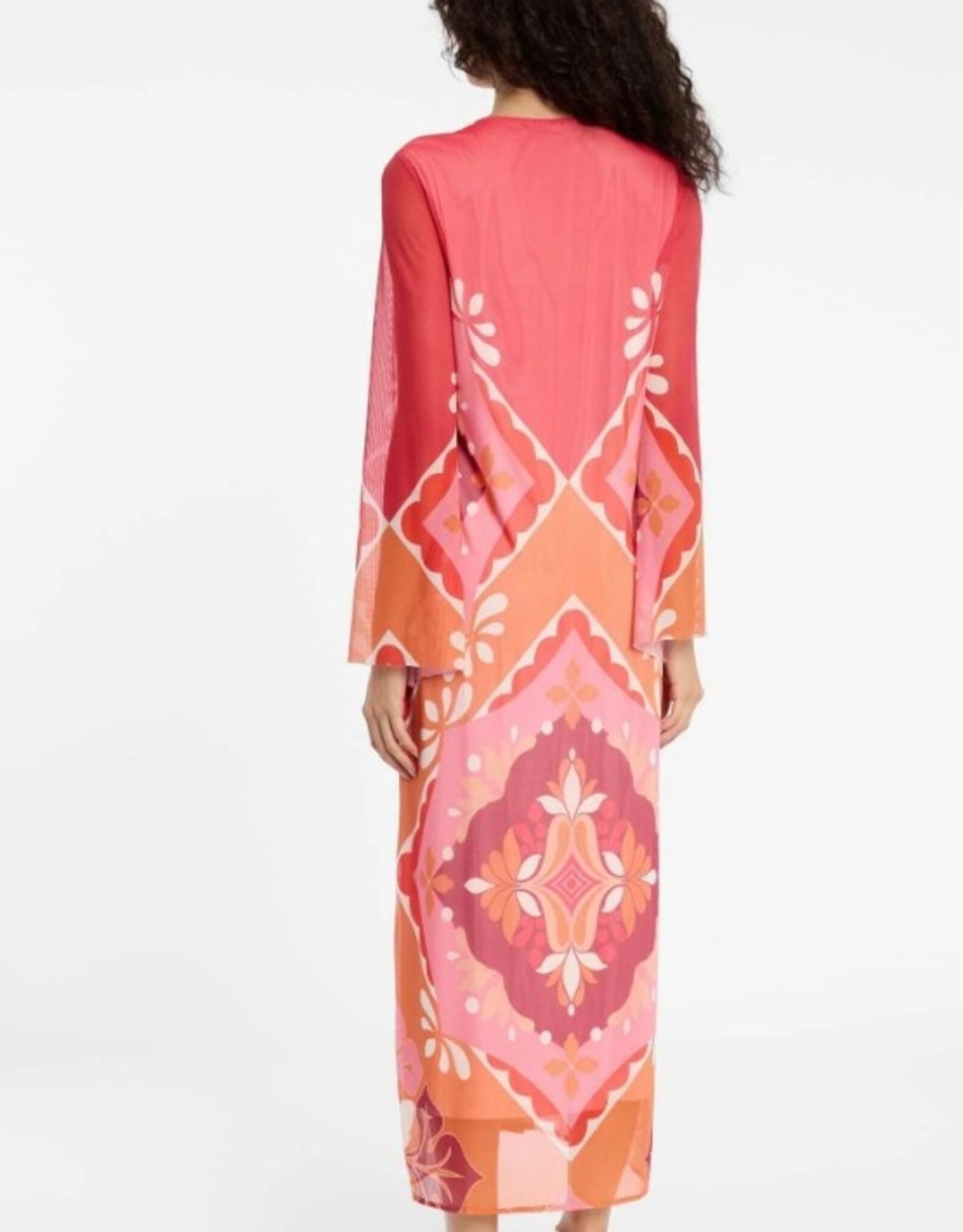 Ana Alcazar Jurk Print Rood Kaftan Model