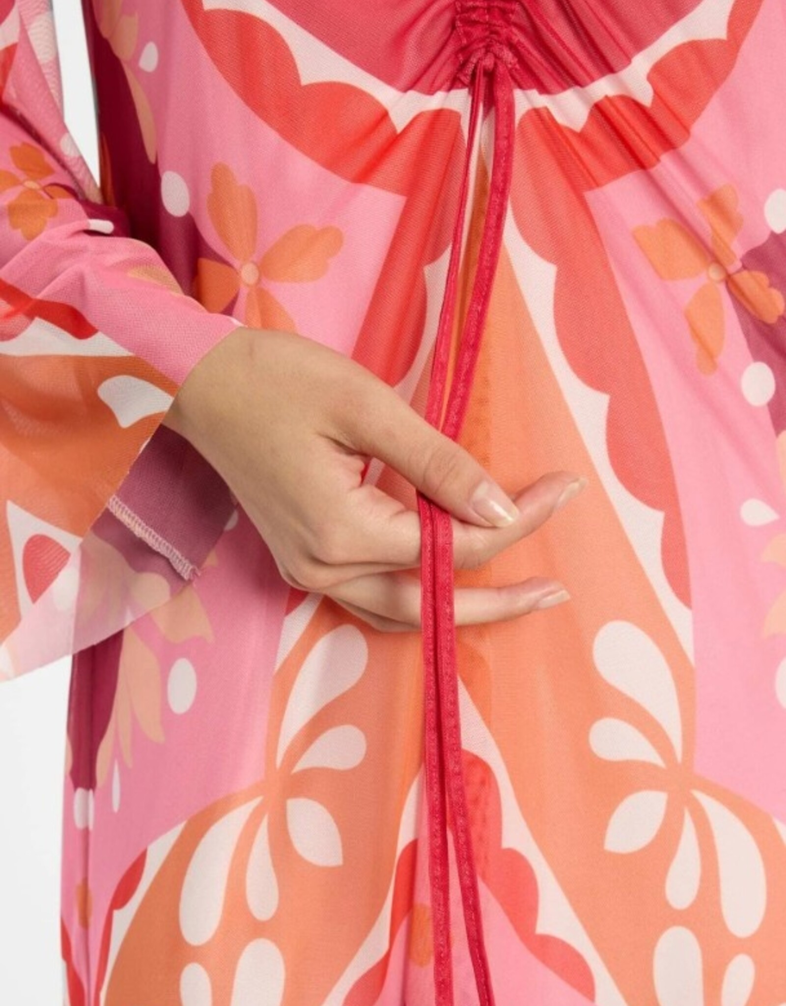 Ana Alcazar Jurk Print Rood Kaftan Model