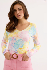 Leo&Ugo Pullover V-Hals Sample Color Zomerse Print