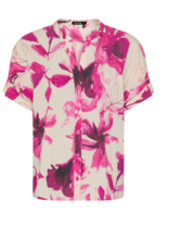 Marc Aurel Blouse Korte Mouw Bloemprint Crême/Pink