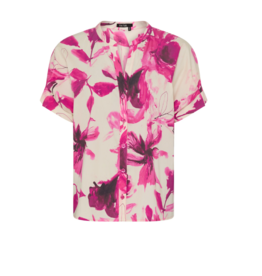 Marc Aurel Blouse Korte Mouw Bloemprint Crême/Pink