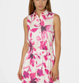 Marc Aurel Blouse Mouwloos Bloemprint Crême/Pink