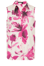 Marc Aurel Blouse Mouwloos Bloemprint Crême/Pink
