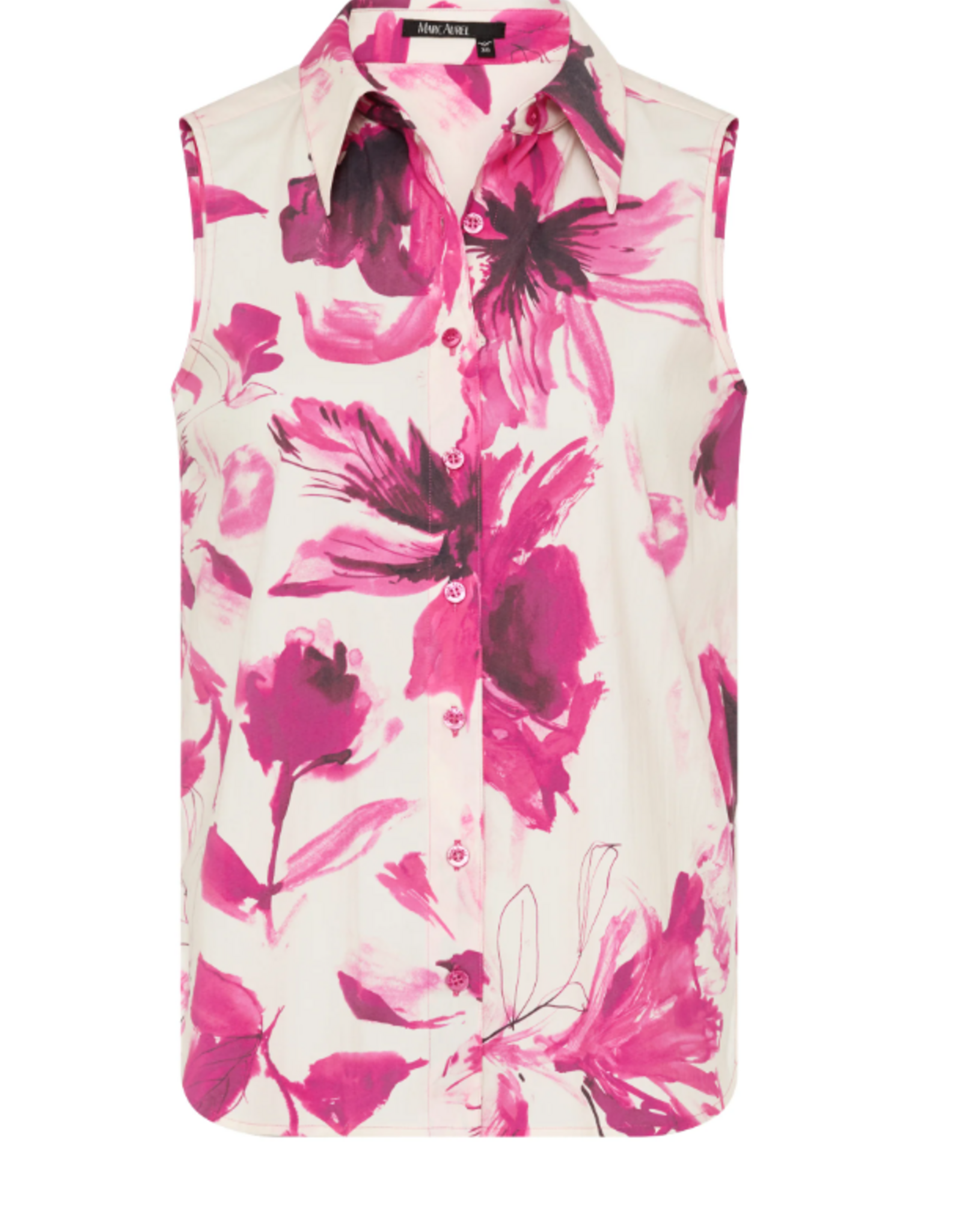 Marc Aurel Blouse Mouwloos Bloemprint Crême/Pink