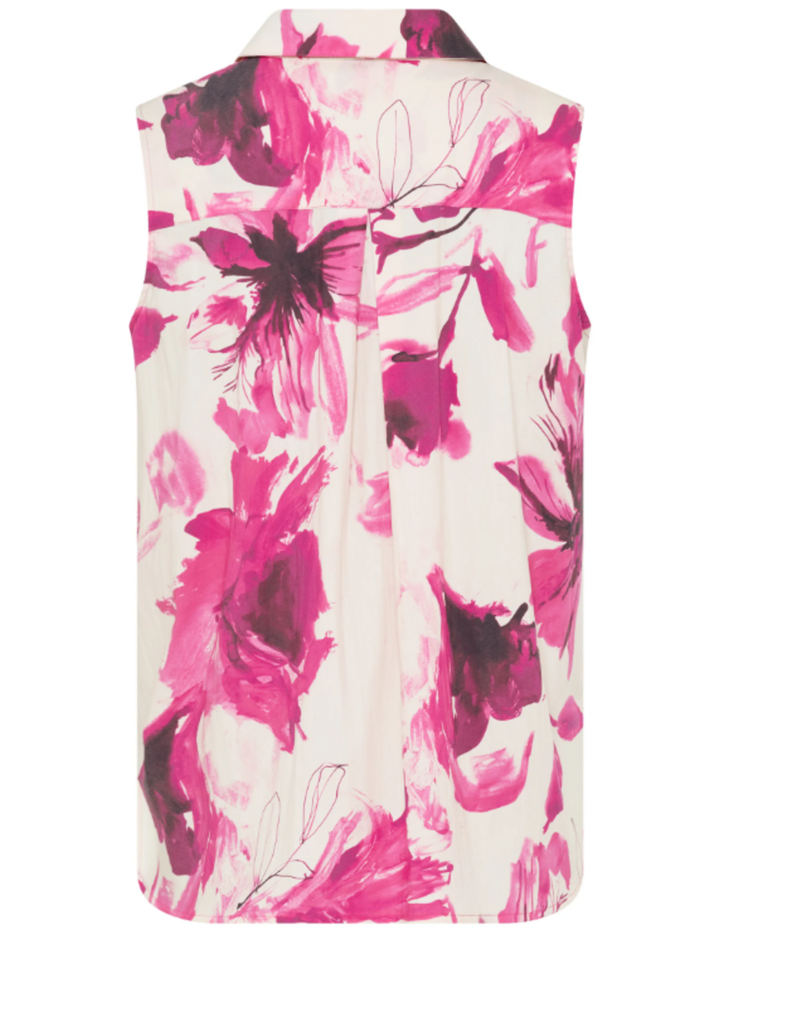 Marc Aurel Blouse Mouwloos Bloemprint Crême/Pink