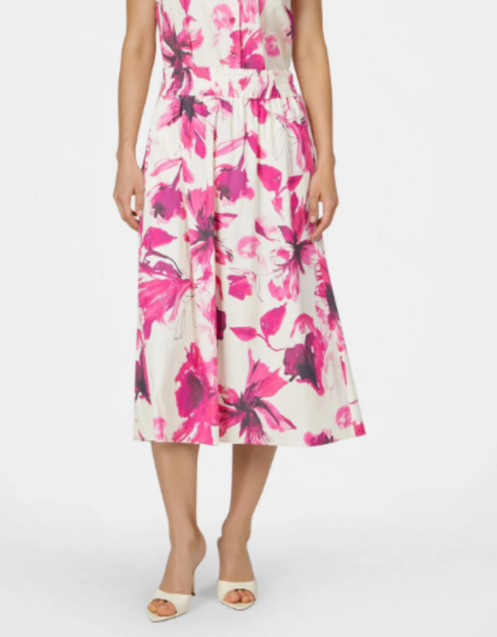 Marc Aurel Rok Bloemprint Crême/Pink