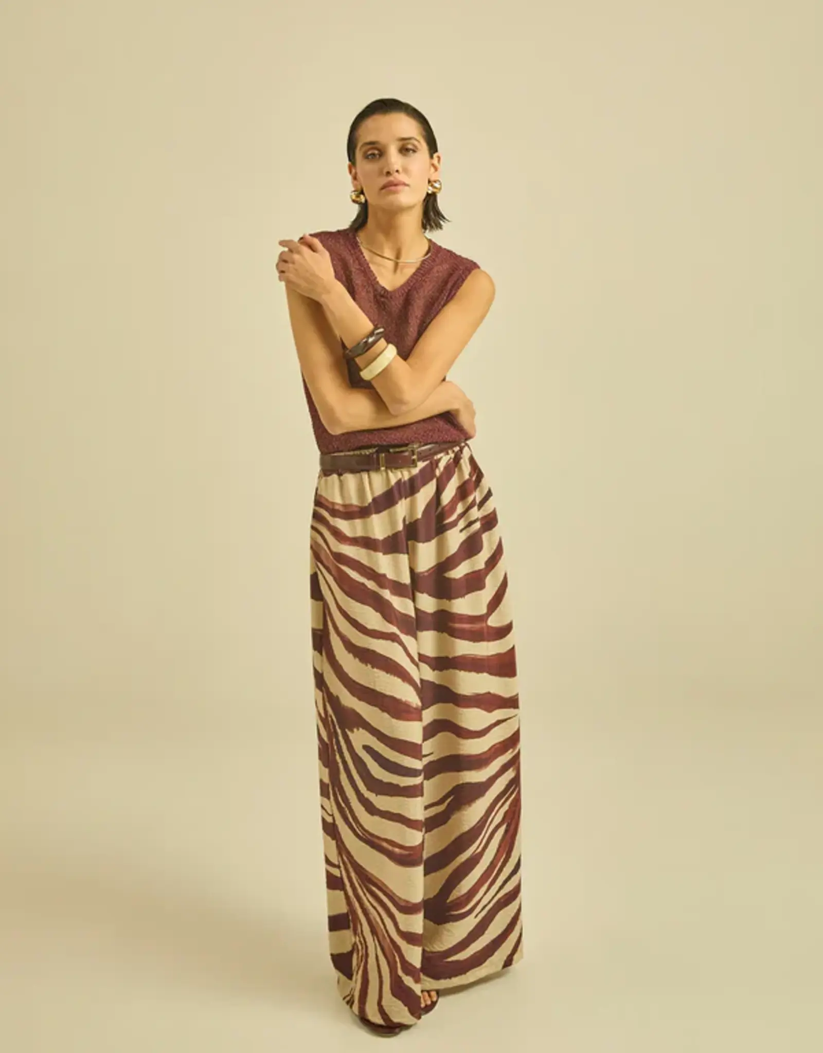 Maria Bellentani Pantalon Giverne Zebra Berry