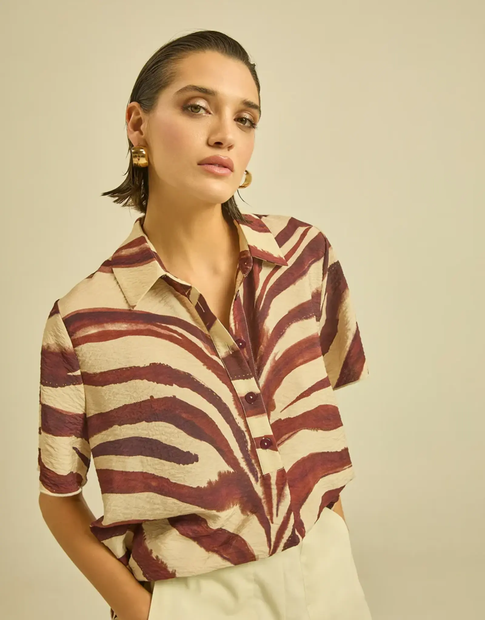 Maria Bellentani Blouse Perignen Zebra Berry