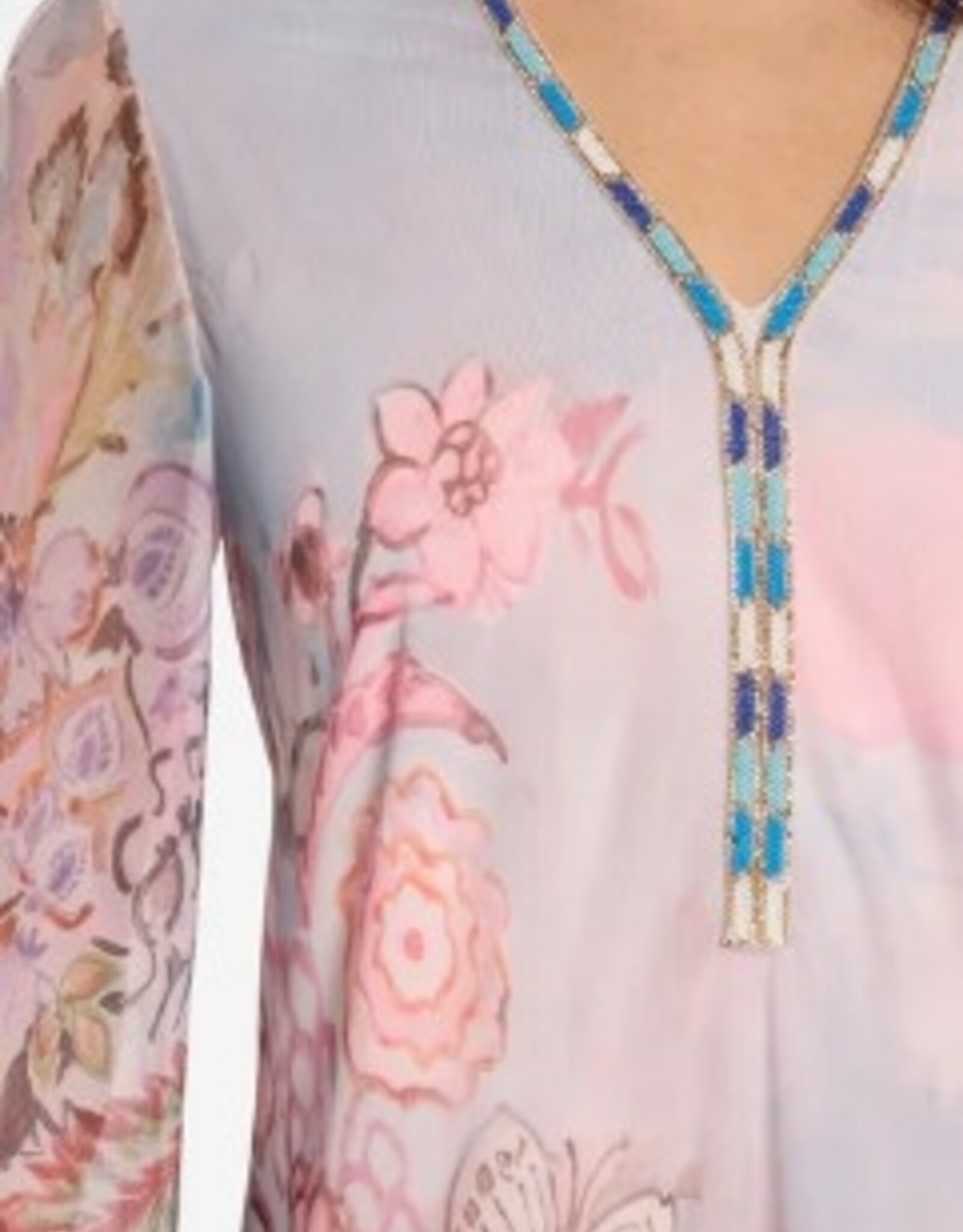 Ana Alcazar Multi Coloured Jurk V Hals Pastel Kleuren