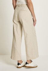 Para MI Pantalon Cloe Belt Striped Linen Navy Sand