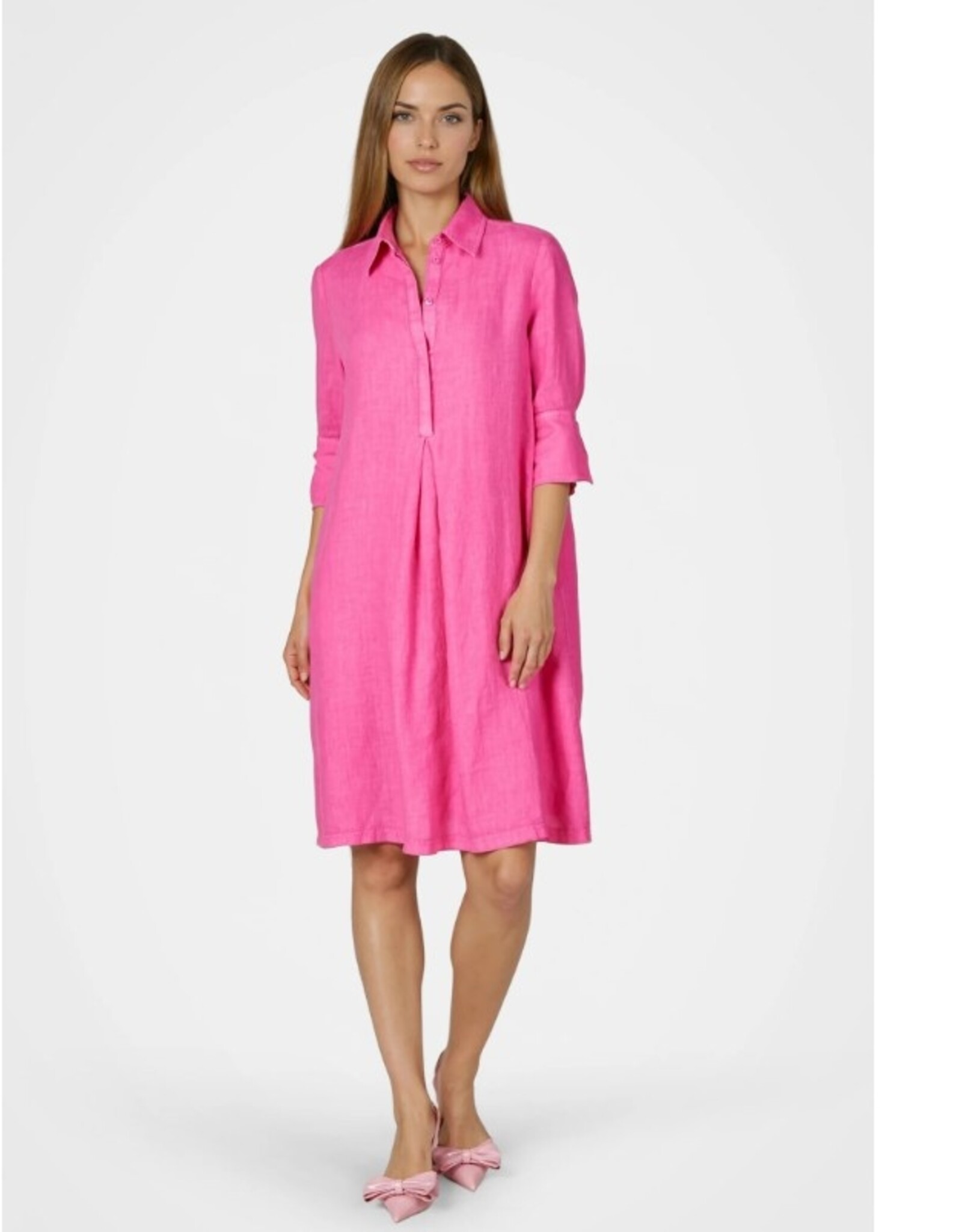 Marc Aurel Linnen Jurk Pink