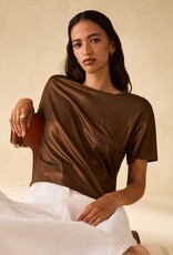 PENNYBLACK Tabarin Gessati Glans Shirt Brons