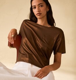 PENNYBLACK Tabarin Gessati Glans Shirt Brons