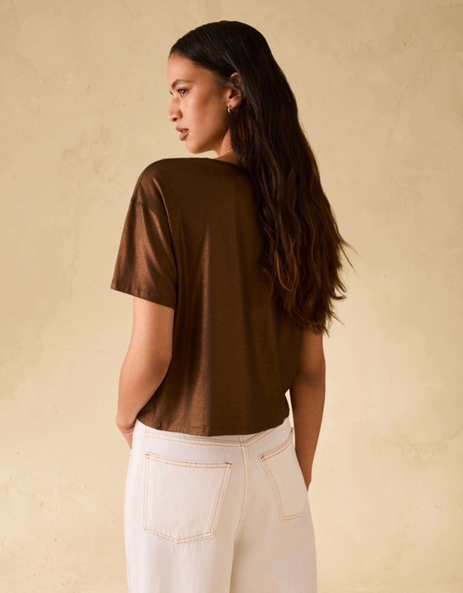 PENNYBLACK Tabarin Gessati Glans Shirt Brons