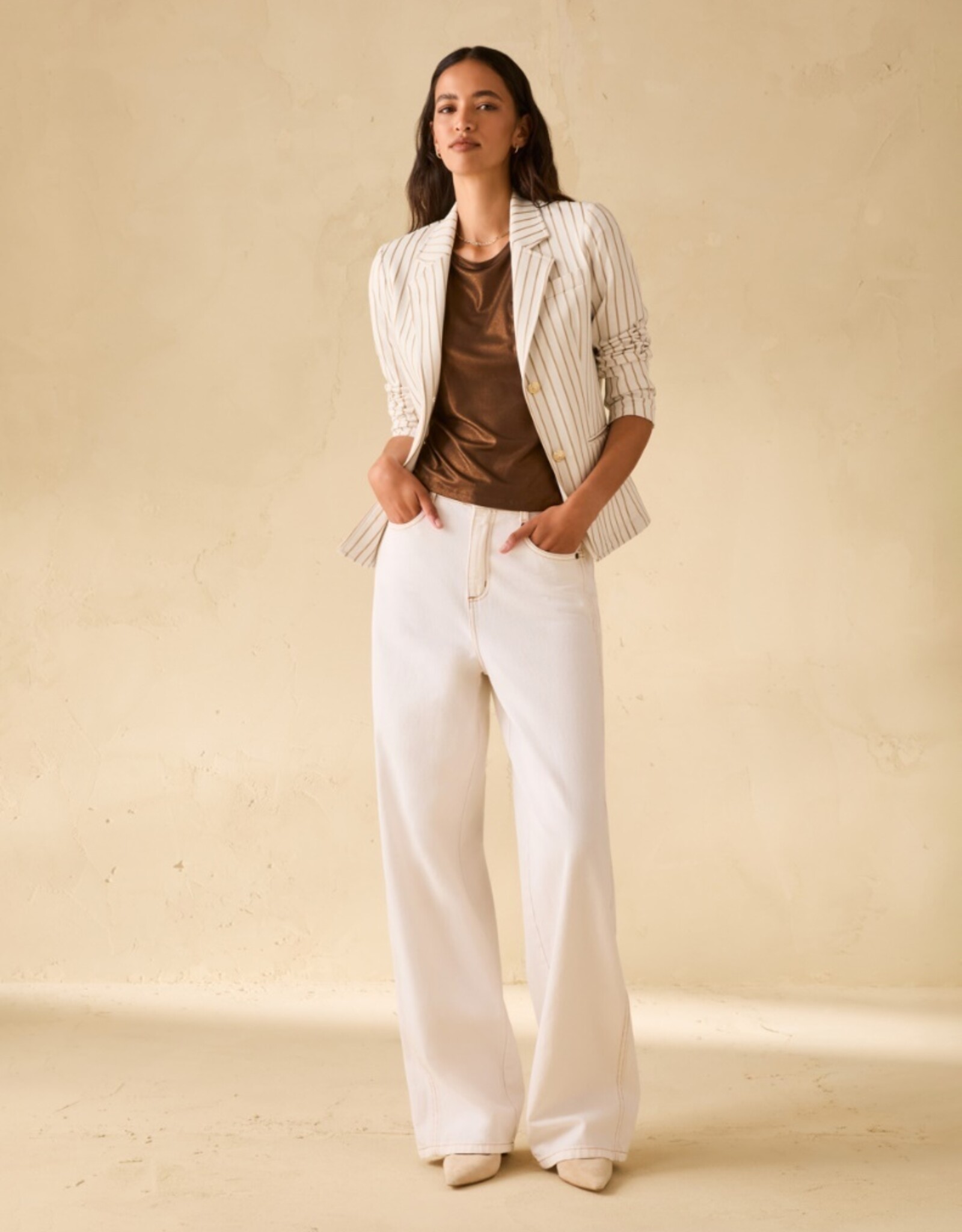 PENNYBLACK Tabarin Gessati Glans Shirt Brons